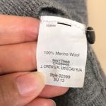 J.Crew Women’s Merino Wool Knit Bib Collar Design Gray Cream 7/8 Sleeve Sweater Photo 6