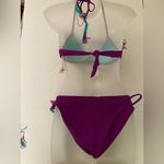 The Bikini Lab 🌞NWT Purple Triangle Top with Fringe & Purple Bottoms A Photo 13