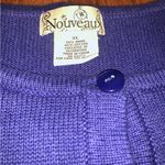 Vintage Festive Blue Knit Sweater Embroidered Sequins Plaid Trees Snowflakes XL Photo 10