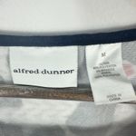 Alfred Dunner Textured Floral Top Womens M Navy Square Neck Retro Preppy Resort Blue Size M Photo 1