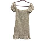 Blush  BJ Bodycon Smocked Floral Puff Off Shoulder Keyhole Ruffle Mini Dress M Photo 10