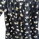 No Boundaries  Black Floral Top Scooped Ruffled Juniors 7/9 Long Sleeve Simple Photo 1