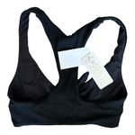 l*space L  Black Ribbed Tara Bikini Top nwt Photo 3