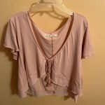 Free People We The Free light pink tie front crop top Photo 0