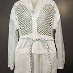 FP Movement Under The Sea Jacket Womens Large White Mesh Longline Convertible Photo 0