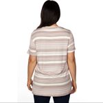 Love j  Khaki Striped Distressed Cut Out Tee Photo 1