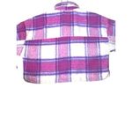 SO  Cropped Plaid Jacket XL Pink Purple Oversized Cabin core Ski Resort Cozy Cute Photo 12