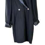 Tahari Satin Trim Blazer Dress Womens 12 Black Classic Formal Old Money Photo 2