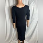 The Vanity Room  Women's Size Small Black Asymmetrical Hem Dress 3/4 Sleeve Photo 2