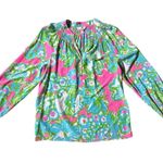 Lilly Pulitzer  Size Small A Delicacy Elsa Top Floral 100% Silk Tropical Vacation Photo 3