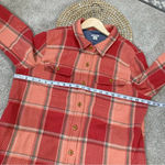 L.L. Bean Women’s Heavy Flannel Shacket Plaid Button Front Shirt Longsleeve L Orange Size L Photo 13