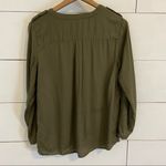 Gap  Dark Olive Long Sleeve Half Button Down Blouse. Size XSmall. EUC Photo 6