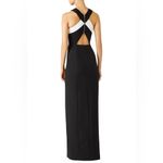 Elizabeth and James  Black Mila Halter Maxi Gown Slit Dress‎  Evening Designer XS Photo 1