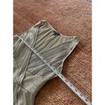 EXPRESS  Metallic Pleated Peplum Top Small S Silver Sleeveless Holiday Party Photo 3