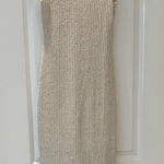 Cream Knit Midi Dress White Photo 0