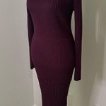Jason Wu  dark purple knit long sleeve midi sweater dress size XL Photo 2