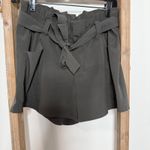 Athleta High Waist Paperbag Tie Waist Shorts Olive Green Women Size 4 Photo 2