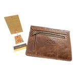 Patricia Nash  Midi Leather iPad Case Clutch Brown Cognac Vintage Style Photo 1