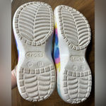 Crocs  Classic Platform Shoes Womens Size 11 Green Purple Clog Marbled Tie Dye Photo 4