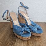 LK Bennett Amanda Espadrille Platform Sandal Size 39 / 9 Blue Denim Photo 3