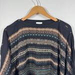 J.Jill Poncho Women One Size Multicolor Fair Isle Bohemian Pullover Western Photo 2