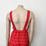 Anthropologie [] Maeve Coral Eyelet Tiered Low Back Sleeveless Midi Dress Size 4P Photo 5