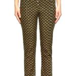 Paco Rabanne Geo Print Velvet Slouchy Trousers Gold Tan Black Blue FR 44 US10-12 Photo 3