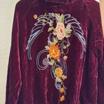 Paparazzi Velvet floral embroidered zip up hoodie dark floral Photo 4