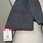 MarleyLilly reversible quilted scarf embroidered LINDA in scarf plaid and gray Photo 1