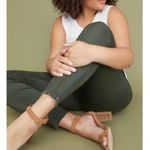 Lane Bryant  Mid Rise Skinny Utility Pants Size 20 Zip Ankle Raw Hem Olive Green Photo 1