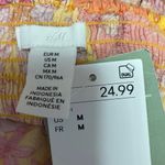 H&M Women's Floral Print V-Neck Puff Sleeve Drawstring Cropped Blouse Top Size M Photo 2