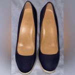 J.Crew Women’s Seville Canvas Espadrille Black Wedges Slip Ons Photo 3