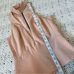Michelle Mason Deep V Neck Peplum Sleeveless Blouse Pink (Size 2) Photo 6