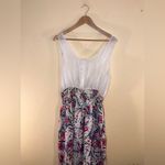 VINTAGE 80S 2 PIECE CROPPED TOP DRESS 12 White Photo 12