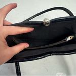 Vintage Leather Black Lizard Embossed Handbag Purse 50s 60s Photo 12