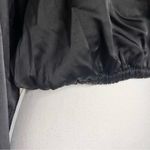 We Wore What ‎ Billow Sleeve Satin Crop Top Black Size XL Photo 4