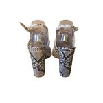 Schutz  Leather Snake Print Chunky Heels Peep‎ Toe Shoes sz 9.5 Photo 5