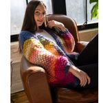 💕SAACHI💕 Mayflower Rainbow Stripe Cardigan ~ Hand Knit Multi Photo 7