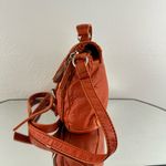 GAL Orange Faux Leather Retro Flap Over Dual Buckle Crossbody Saddle Bag Purse Photo 8