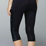 Lululemon Cut The Crop Shiny Side Pockets Size 4 Photo 1