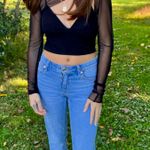 Blue Blush Long Sleeve Mesh Trim Set- 2 Piece  Photo 0