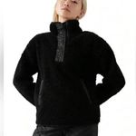 Tops Athleta Cozy Sherpa Snap Sweatshirt Black Size XS Pockets Photo 0