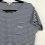Barbour  Women's Size 12 Harewood Stripe Dress Navy Pink Green Cotton Stretch Photo 1