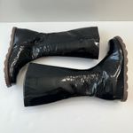 Patrizia‎ Ancaldi Tall Boots Lug Sole Black Patent Leather Boots Womens 38 Italy Size 8 Photo 6