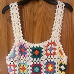 Lovers + Friends  Faye Open Crochet Mini‎ Dress in White Multi Size Small Photo 6