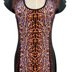 Just Cavalli  Dress Sheath Leopard Animal Print Short‎ Sleeve Black Size 44 US 8 Photo 4
