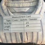 LC Lauren Conrad Womans Blouse Size Large Linen Striped Button Up Ruffle Cuff Photo 10