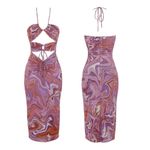 House Of CB Kasia swirl print strappy midi dress Photo 4