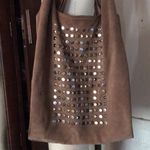 CYNTHIA VINCENT Brown Suede Hobo Bag. Grommets. Vintage ✩ Photo 3