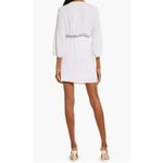 Fraiche By J Womens Surplice 3/4 Sleeve Tie Front‎ Mini Dress White Medium NWT Photo 3